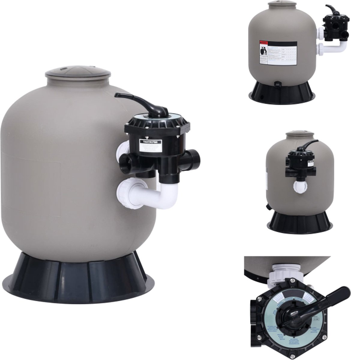 vidaXL Zandfilter – Zwembadfilter 485×700 mm – Grijs – Zwembadfilter