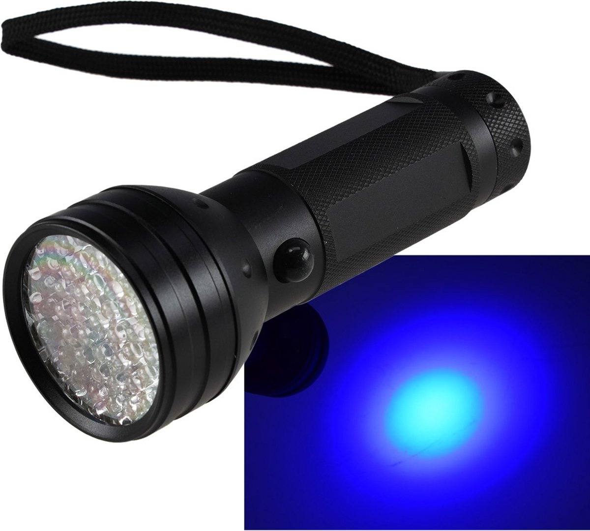 Chilitec UV Blacklight LED-zaklamp met 51 UV-led's | Ultra Violet zaklamp | Ledverlichting | Detector Urine | Vals geld detector | Overige vlekken | Flashlight | Lichaamssappen | IP44 waterdicht