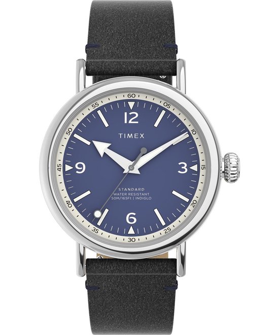Timex Standard TW2V71300 Horloge - Leer - Zwart - Ø 40 mm