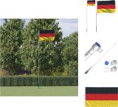 vidaXL Nationale vlaggenset - 90 x 150 cm - Duurzaam polyester - Aluminium vlaggenmast - 5.55 m hoog - Vlag