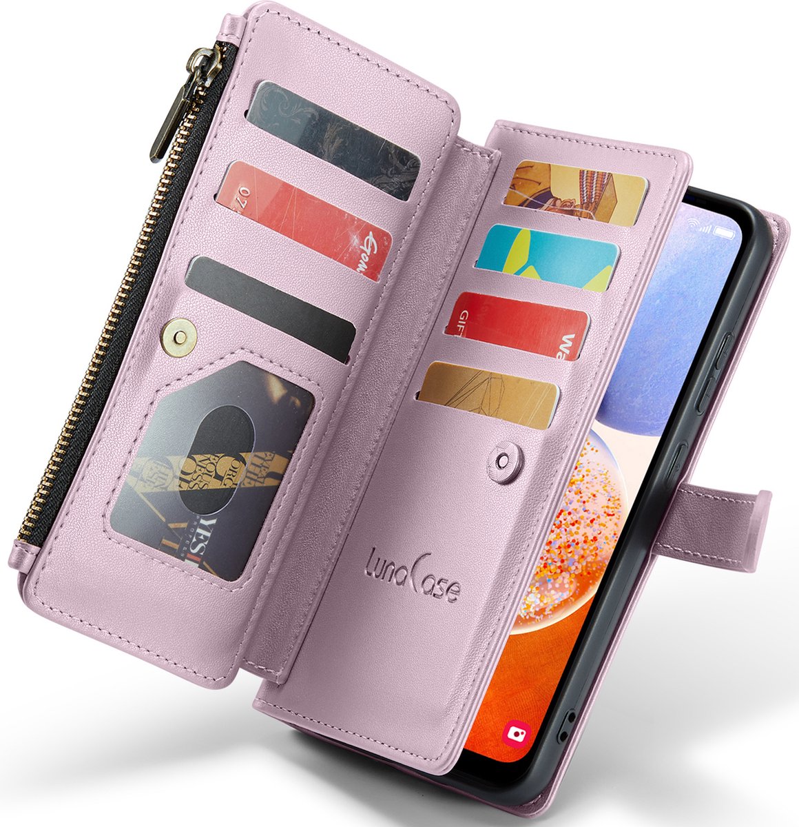 Hoesje geschikt voor Samsung Galaxy A34 - ZipCase Book Cover Case Kunstleer Royaal Rose