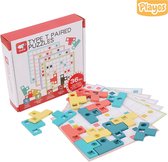 Playos® - Houten Denkpuzzel - Paired Puzzle - Geometrische Vormen - Tetris - Educatief Speelgoed - Houten Puzzel - Logisch Denkspel - Ruimtelijk inzicht - Redeneren - Montessori Speelgoed