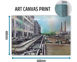 Eindhoven Strijp-S canvas schilderij 60x40 cm