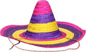 Set van 2x stuks grote gekleurde verkleed sombrero hoeden 50 cm - Mexicaanse verkleed accessoires