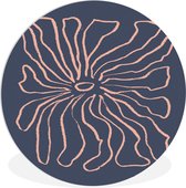 WallCircle - Wandcirkel ⌀ 60 - Bloemen - Bohemian - Roze - Pastel - Ronde schilderijen woonkamer - Wandbord rond - Muurdecoratie cirkel - Kamer decoratie binnen - Wanddecoratie muurcirkel - Woonaccessoires