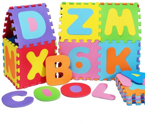 Kiduku - Puzzelmat - speelmat - 36 Foamtegels - Zwembadtegels - 86 delig XXL foam van KIDUKU — afbeelding 4