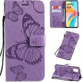 Coque Papillons Violet - Adapté pour OPPO A58 - Etui Portefeuille - Livret avec Porte-Carte / Porte-Carte et Fermeture Magnétique - Housse de Protection Livret
