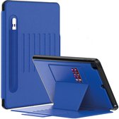 Étui Extreme pour iPad 10.2 - Support intégré + Compartiment de rangement pour Apple Pencil - Convient pour Apple iPad 10.2 (2019/2020/2021) - Étui pour iPad 7/8/9 - Blauw