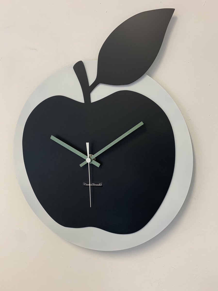 Wandklok ChantalBrandO BLACK APPEL -- MODERN DESIGN --