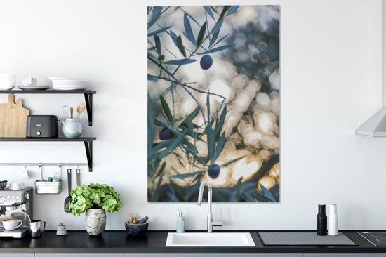 Olives dans un olivier 90x140 cm - Tirage photo sur toile (Décoration murale salon / chambre)