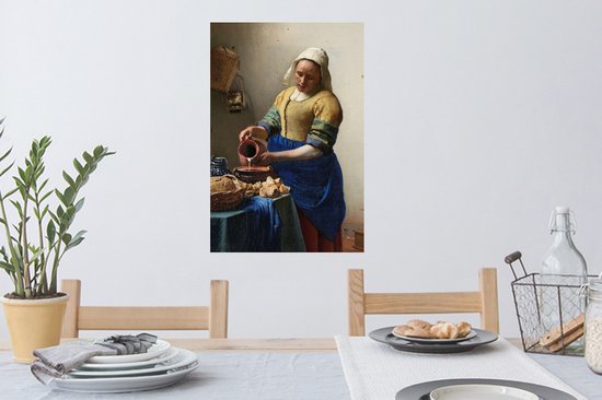 Muurstickers - Sticker Folie - Het melkmeisje - Schilderij van Johannes
