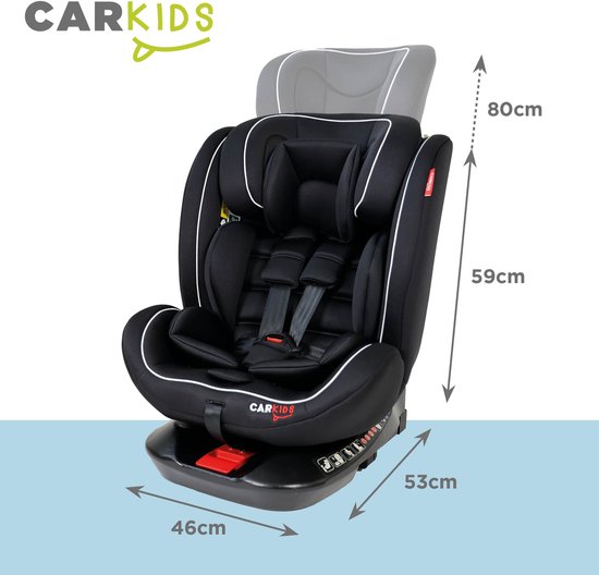 Carkids I-Size Autostoeltje Darcy 360° Draaibaar 40-150cm Isofix Zwart/Wit van CARKIDS. — afbeelding 4