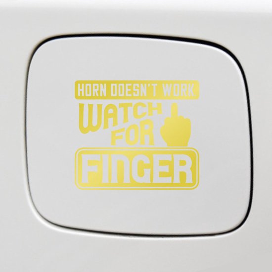Bumpersticker Horn Doesnt Work 14x12 Goud