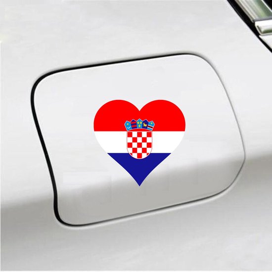 Autocollant pour pare-chocs - 12x11 - Coeur Drapeau Croatie