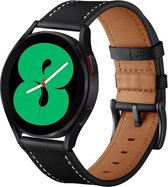 By Qubix lederen bandje - Zwart - Xiaomi Mi Watch - Xiaomi Watch S1 - S1 Pro - S1 Active - Watch S2