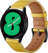 By Qubix lederen bandje - Geel - Xiaomi Mi Watch - Xiaomi Watch S1 - S1 Pro - S1 Active - Watch S2