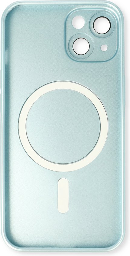 Casemania Hoesje Geschikt voor Apple iPhone 14 Plus - Licht Blauw - Matte Siliconen Back Cover - Geschikt voor Magsafe