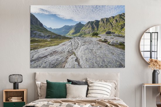 Tableau sur toile paysage de montagne norvégien - 150x100 cm - Décoration murale