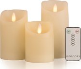 Ozocozy - Wit - LED Kaarsen - Télécommande incluse - Flamme mobile - Sûr et durable - Bougies réalistes - Éclairage de Noël - Cire - Cadeau de Noël