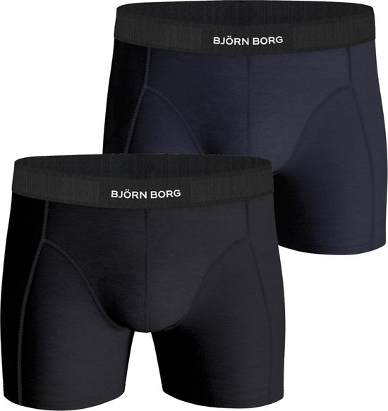 Bjorn Borg - Boxers 2 Pack Black/Blue - Heren - Maat S - Body-fit