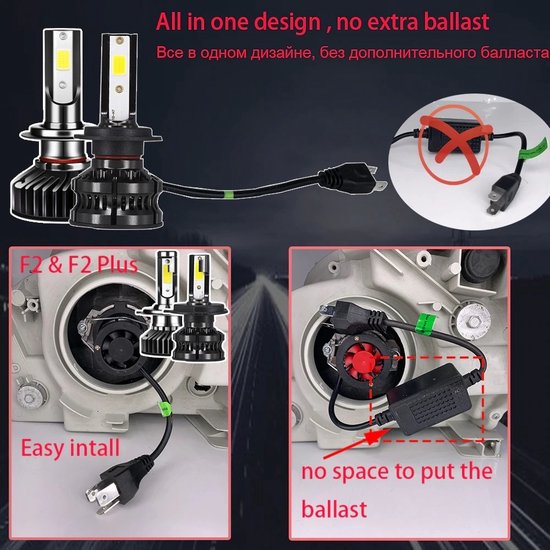 VCTparts Helder Universele H7 Led 8000K Witte/Ijsblauwe Dimlichten ...