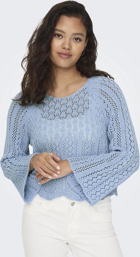 Only Trui Onlnola Life 3/4 Pullover Knt Noos 15233173 Light Blue Dames Maat - XS