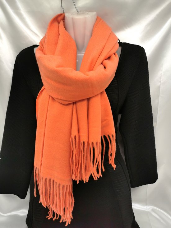 EK - Sjaal - Pashmina - Oranje - Warm – Zacht - Oranje feesten - EK - Nederland - Unisex - 180X70cm - met gratis sjaal ring van twv € 7.99