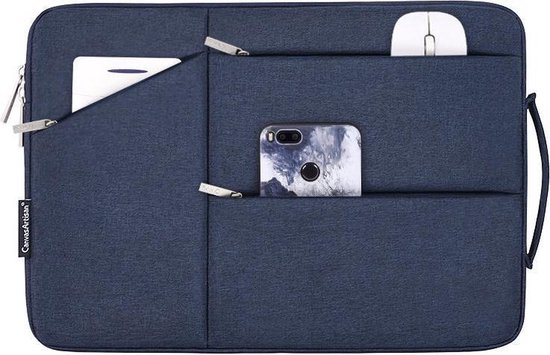 Housse pour ordinateur portable 15,6 pouces XV - Housse pour ordinateur portable avec poches Extra - Bleu foncé