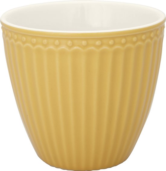 GreenGate Beker (Latte cup) Alice honey mosterd 300 ml Ø 10 cm