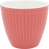 GreenGate Beker (Latte cup) Alice Coral 300 ml - Ø 10 cm - Koraal servies