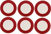 6x GreenGate Gebaksbordjes - Taartbordjes Alice rood Ø 17.5 cm - Set van 6 Stuks