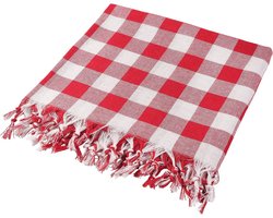 tafelkleden, 140 x 140 cm, rechthoekig, geruit tafelkleed, 100% katoen, picknickdoek, Kareli Masa Ortusu Sofra Piknik (rood 140 cm)