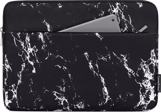 Canvas Artisan Laptopsleeve 14 inch - Laptophoes - Black Marble