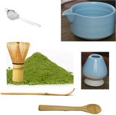 Livano Matcha Set - Starterkit - Klopper - Matcha Thee Set - Matcha Whisk - Blauw