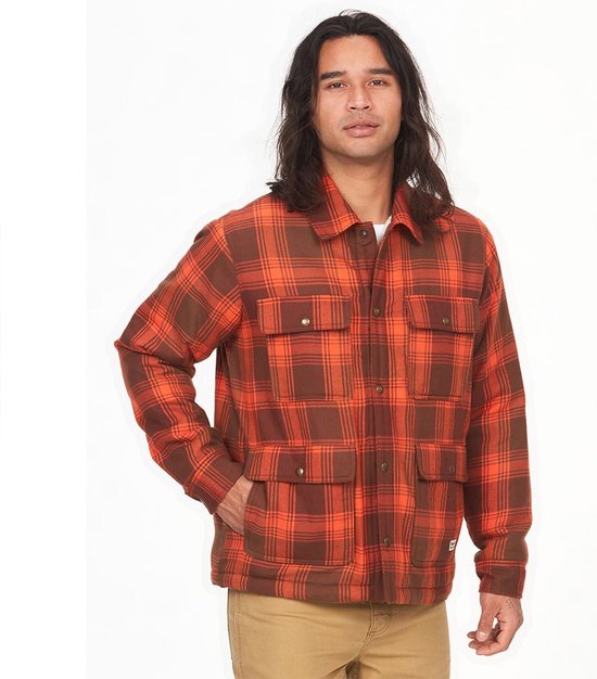 Marmot Ridgefield Sherpa Flannel Shirt Met Lange Mouwen Oranje XL Man
