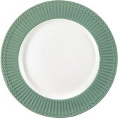 6x GreenGate Dinerborden Alice Dusty groen Ø26.5 cm - Set van 6 stuks