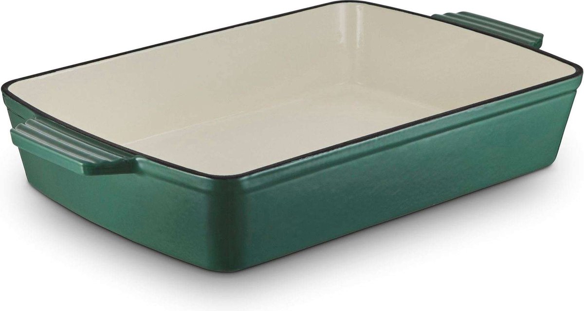 Ovenschaal, 39 x 23 cm, 3.6 L, Ook Geschikt voor Fornuis, Groen, Geëmailleerd Gietijzer - Barbary & Oak | Foundry