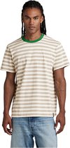 G-star Essential Stripe Loose Manches Courtes Col Rond T-shirt Beige,Vert XS Homme
