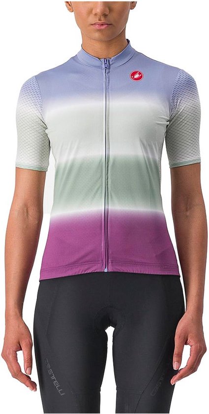 Maglia Ciclismo Donna Castelli Dolce Jersey, Colore Sulphur/Military Green, Taglia XS, Tessuto Micro-rete Traspirante, Cerniera YKK