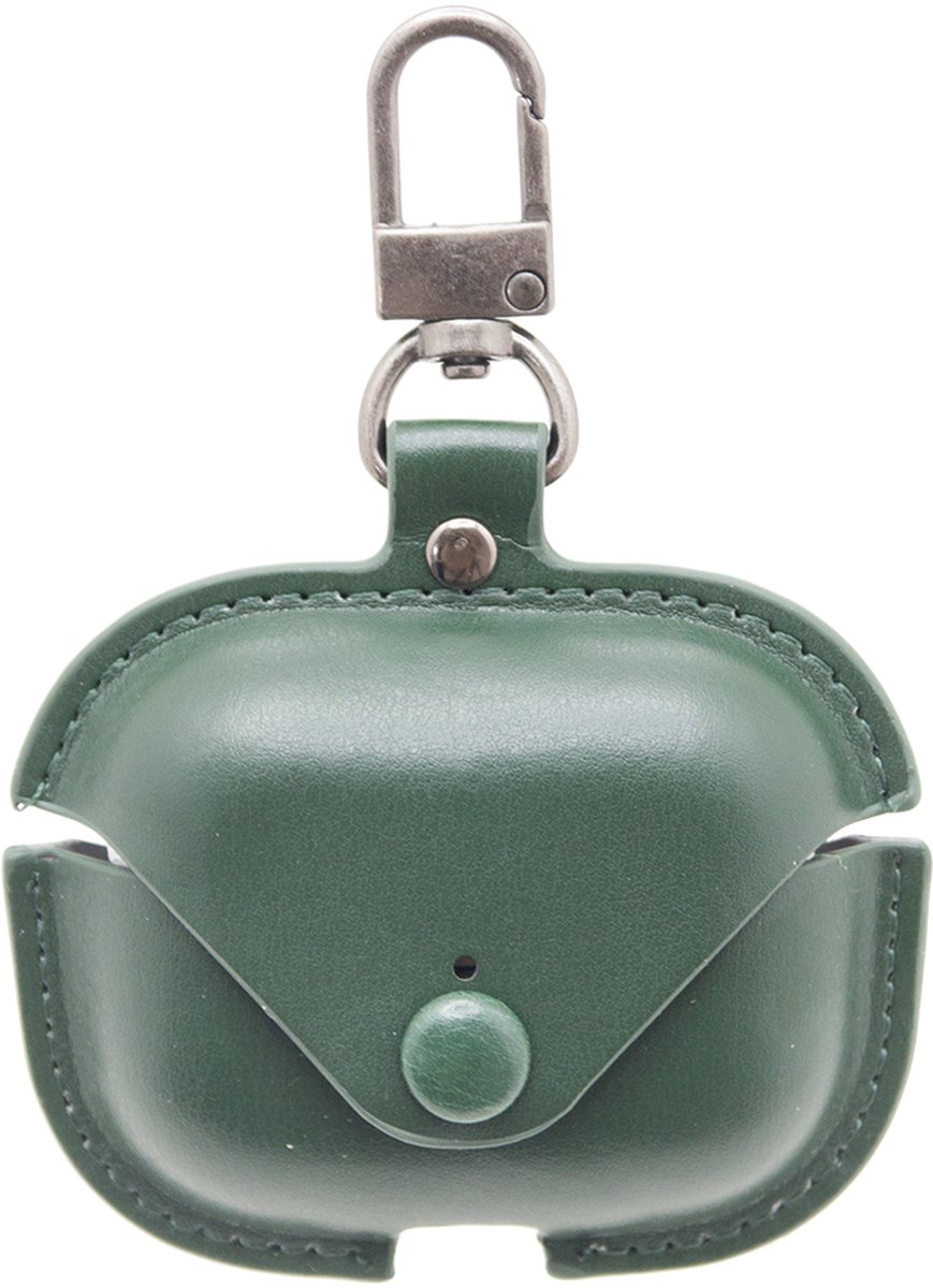 Premium Hoesje Geschikt Voor Airpods Pro Case Groen Oplaadcase Leer