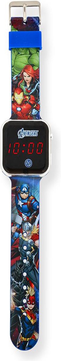 Disney - LED Watch The Avengers - Kinderhorloge Met LED Display Voor Datum en Tijd - Blauw