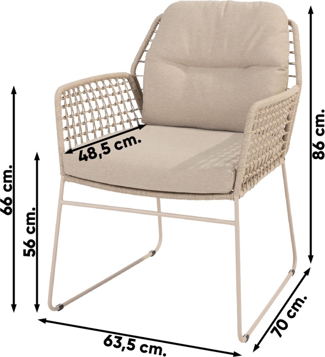 Taste by 4 Seasons Albano dining garden chair - latte