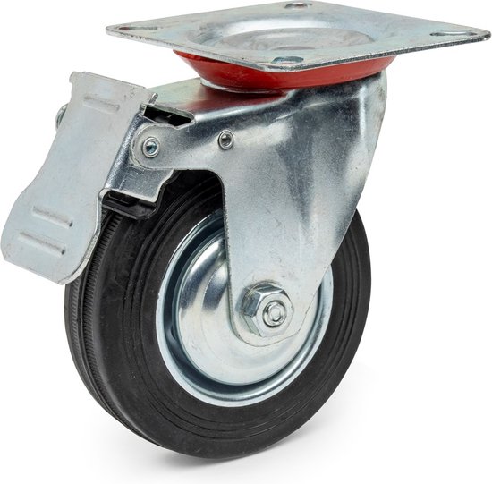 Zwenkwiel Voor Werkbank Trolley Set Van 4, BoYeeBo Industriële Afsluitbare Schroefstang 360 ° Rotatie Niet-markerend 3 zwenkwiel Met Rem Voor Trolley, Karren, Meubels, Dolly, Workben (M12 Zwenkwielen Groot