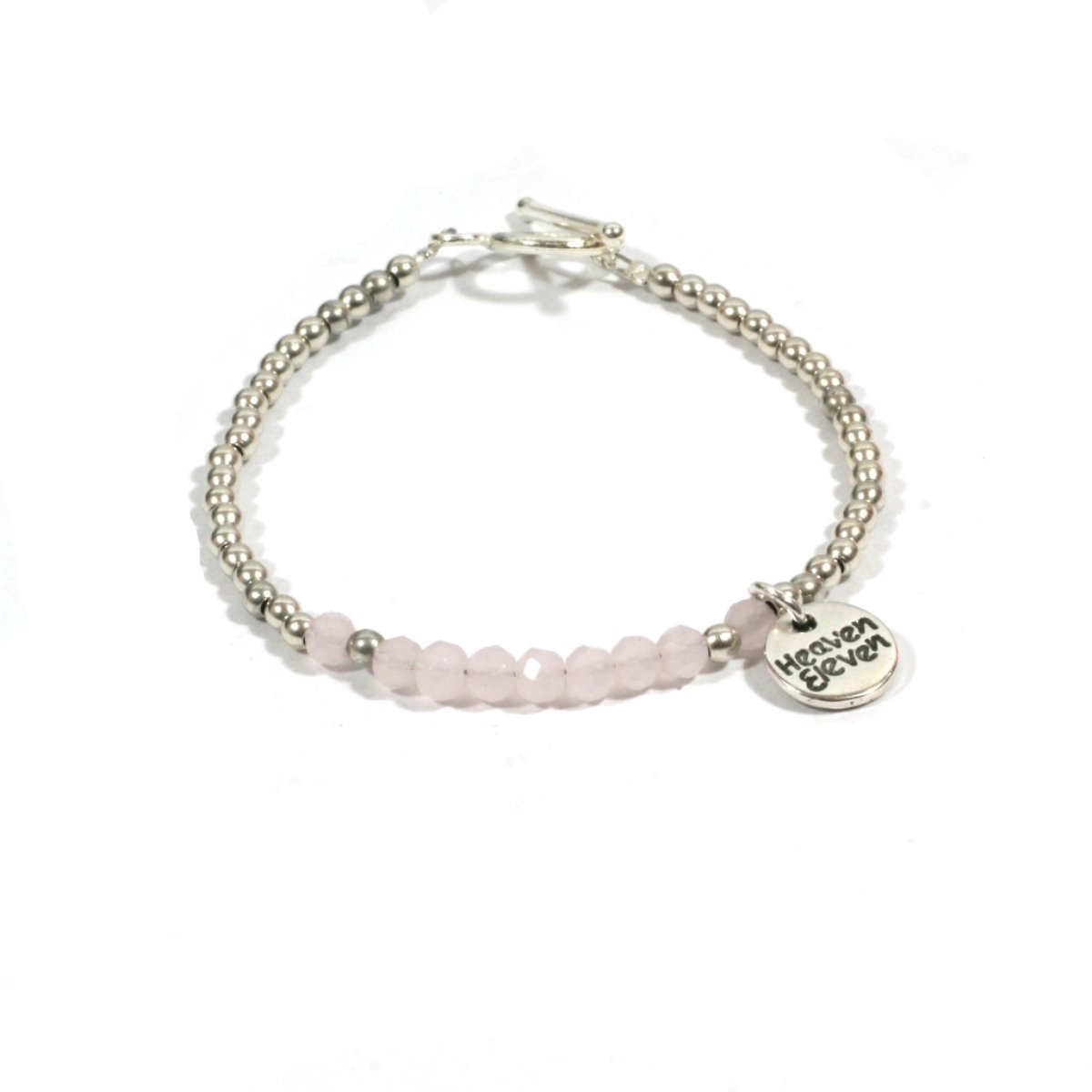 Heaven Eleven - dames - Armband - zilver - plating - soft - pink - glas