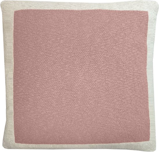 Solid knitted poster cushion pink