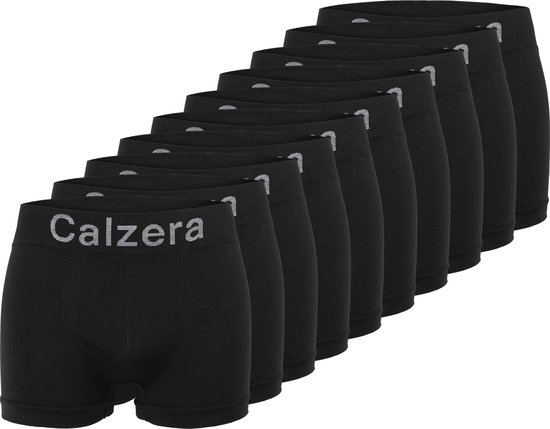 Calzera - Microfiber - Heren Naadloze Boxershorts - Zwart - 10 Pack