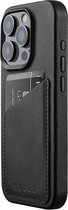 Mujjo - Full Leather Wallet iPhone 15 Pro - zwart