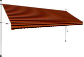 vidaXL - Luifel - handmatig - uittrekbaar - 400 - cm - oranje - en - bruin