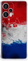 Telefoon Hoesje Geschikt voor Xiaomi Poco F5 Leuk Hoesje met transparante rand Nederlandse Vlag