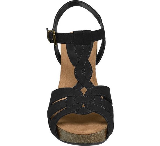 Graceland Dames Zwarte sandaal sleehak - Maat 37 | Bestel nu!